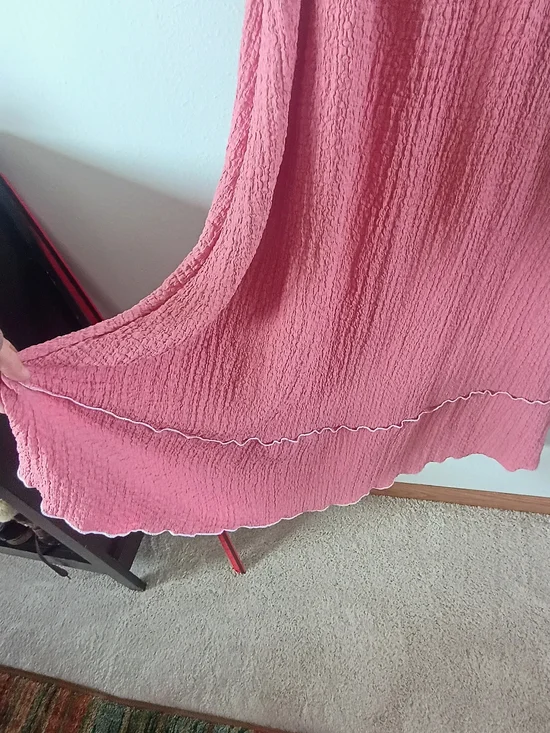 See You Monday Maxi Dress Medium Pink Boho Ruffle Flowy Sundress Tie Front - Picture 5 of 10